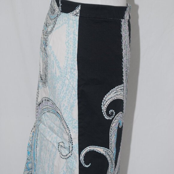 BOHO Cotton Pencil Skirt Stretch New York & Company Size 0 Midi Office EUC - Picture 4 of 6